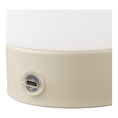 Ashford LED bordlampe, genopladelig, H18 cm, beige/hvid