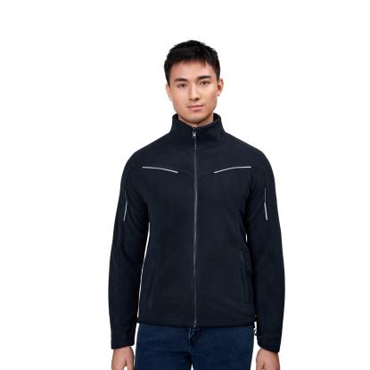 ID 0792 Zip-n-Mix mikrofleece cardigan med refleks, navy