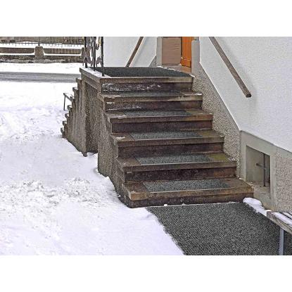 Clean Carpet LUX vinkelmåtte til trapper, 7 mm, antracit, 25+5 x 73 cm 