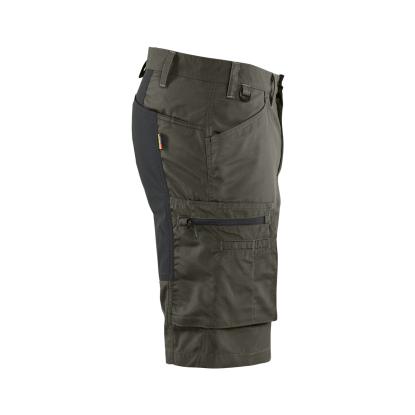 Blåkläder 1449 service shorts med stretch, olivengrøn/sort