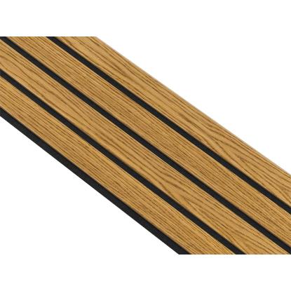 I-Wood Basic 4-lamel akustikpanel, brun olieret, sort filt og lys kerne, egefiner, 16 x 300 mm 