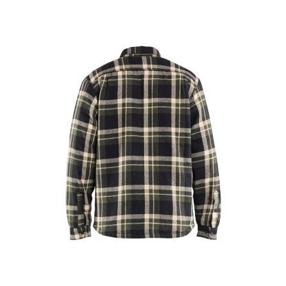 Blåkläder 4704 flannelskjorte med fiberpelsforing, skovgrøn/sort