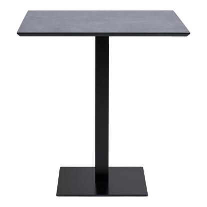 Fano cafebord, melamin plade og sort metal base, 70 x 70 x 75 cm, mørk sten