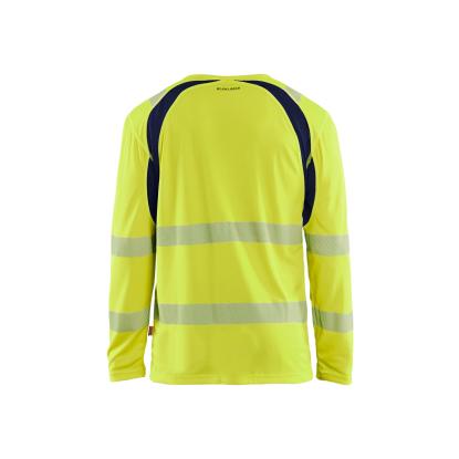 Blåkläder 3599 high vis t-shirt lang ærme, hi-vis gul/marineblå