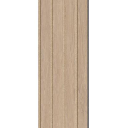 I-Wood Medio+ 4-lamel akustikpanel, ubehandlet natur, beige filt og sort kerne, egefiner, 17 x 300 mm