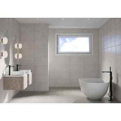 Fibo 3D vådrumspanel med 60 x 30 cm fliselook, 10 x 600 x 2400 mm, sand grande