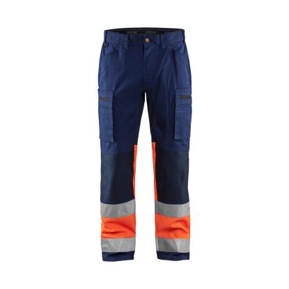 Blåkläder 1551 high vis buks med stretch, marineblå/hi-vis orange