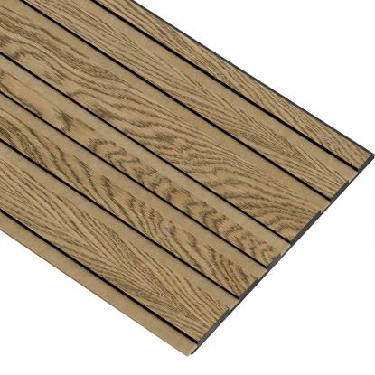 I-Wood Basic Mixed akustikpanel, mørkebrun olieret, brun filt og sort kerne, egefiner, 17 x 300 mm 