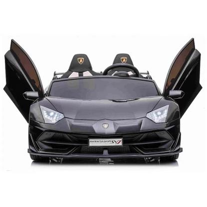 Lamborghini Aventador SVJ elbil med driftfunktion til børn, 2 x 24V, sort