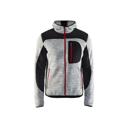Blåkläder 4930 strikket jakke med softshell, gråmeleret/sort