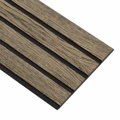I-Wood Basic 4-lamel akustikpanel, sort olieret, sort filt og sort kerne, egefiner, 17 x 300 mm 