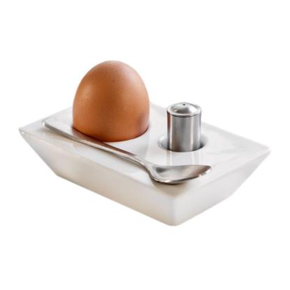 Steel-Function Intense æggebæger med ske og saltbøtte, porcelæn/rustfrit stål, 2 sæt