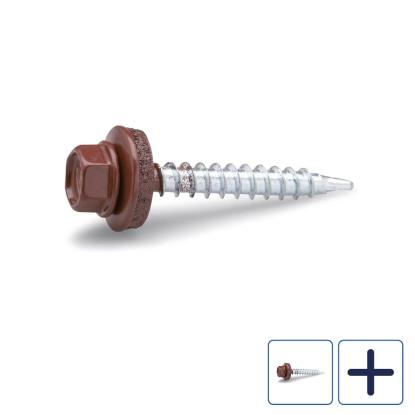 FAST farmerskrue med borespids, oxidrød, 4,8 mm