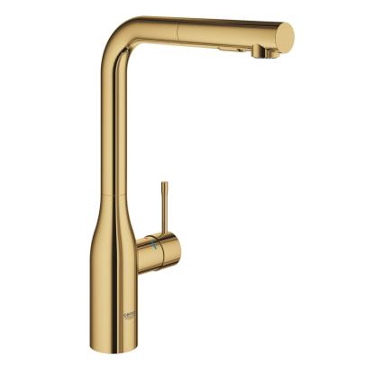 GROHE Essence køkkenarmatur med høj L-tud og udtræk, poleret cool sunrise messing