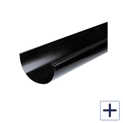 Plastmo Sort Stål tagrende, 3 meter