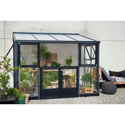 Juliana Veranda vægdrivhus 6,6 m², antracit/sort, 3 mm hærdet glas