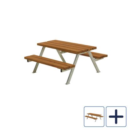 PLUS Alpha Junior bord/bænkesæt, teak/nåletræ