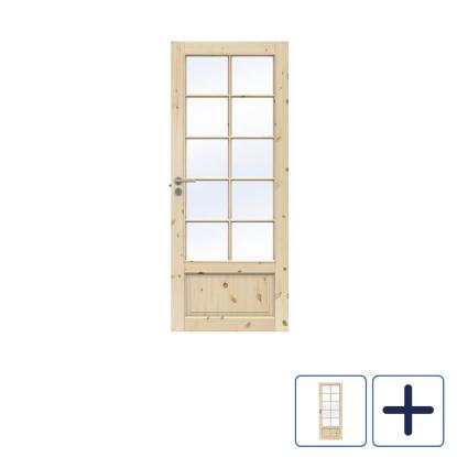 Swedoor Clever-line Tradition SP10 massiv fyldningsdør, ubehandlet fyr - 204 cm høj