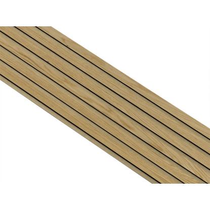 I-Wood Medio+ Original akustikpanel, klar olieret, brun filt og sort kerne, egefiner, 17 x 300 mm