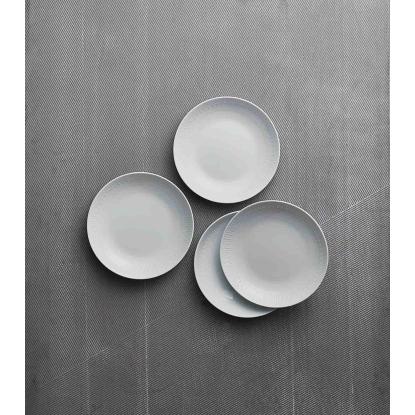 aida Relief suppetallerken, Ø22 cm, porcelæn, hvid - 4 stk.