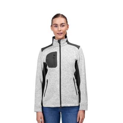 ID 0851 cardigan, strikfleece, dame, grå melange