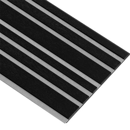 I-Wood Medio+ Mixed akustikpanel, sortmalet, grå filt og sort kerne, egefiner, 17 x 300 mm