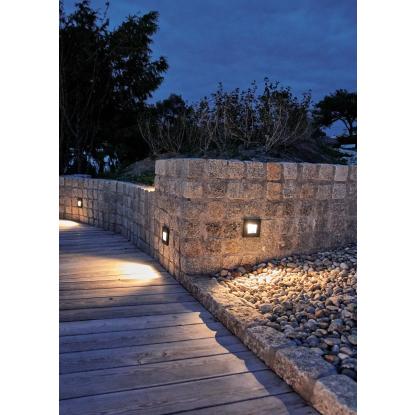 Norlys Namsos LED mini indbygget væglampe, IP65, aluminium