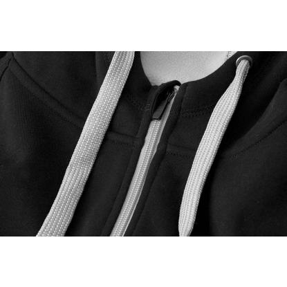 ID 0630 sweat cardigan med hætte, bonded, sort