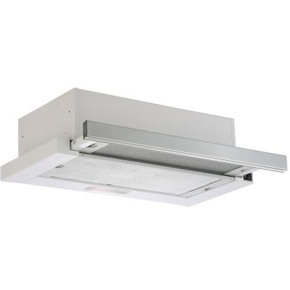 Silverline SL1152 V3 Crystal skabsintegreret emhætte, hvid/rustfri front, 60 cm