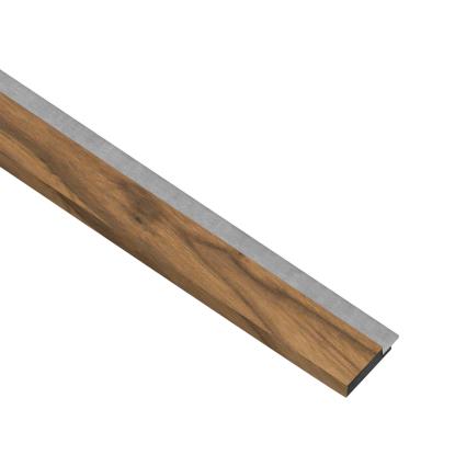 I-Wood afslutningsliste til akustikpanel, klar olieret, grå filt og sort kerne, valnøddefiner, 17 x 42 mm