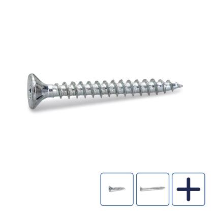 FAST spånskrue med undersænket hoved, elforzinket, 4,5 mm - 200 stk.