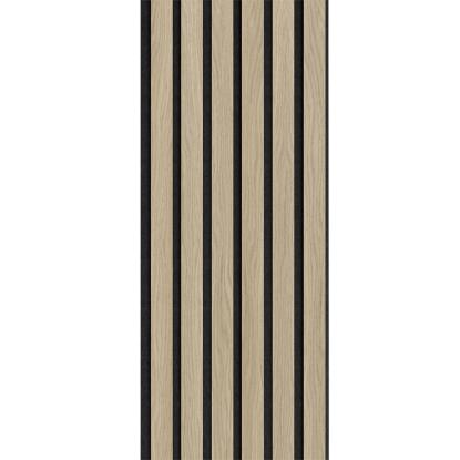 I-Wood Basic Original akustikpanel, ubehandlet natur, sort filt og sort kerne, egefiner, 17 x 300 mm 