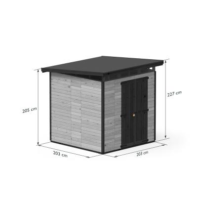 Upyard Strongbox redskabsrum XL, grå/sort - 3,68 m²