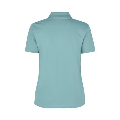 ID 0587 poloshirt, økologisk, dame, støvet aqua