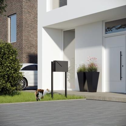 Bravios Letter/Kuvert postkasse med stander, sort