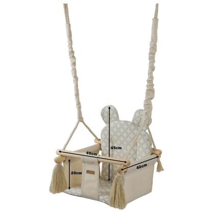 Baby gynge med ører, grå/beige, maks. 20 kg