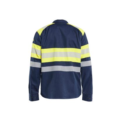 Blåkläder 3229 multinorm skjorte inherent, marineblå/hi-vis gul