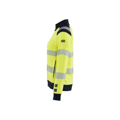 Blåkläder 3471 dame multinorm sweatshirt full zip inherent, hi-vis gul/marineblå