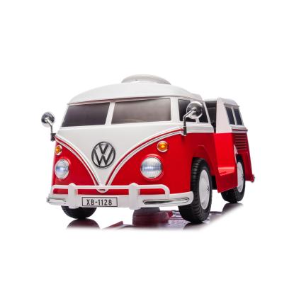 VW T1 folkevognsrugbrød elbil til børn, 12V, rød