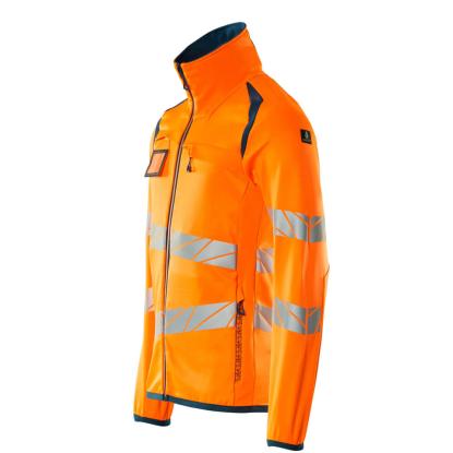 MASCOT ACCELERATE SAFE fleecetrøje med lynlås, hi-vis orange/mørk petroleum