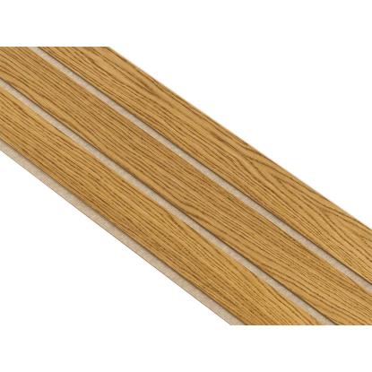 I-Wood Basic 3-lamel akustikpanel, brun olieret, beige filt og lys kerne, egefiner, 16 x 300 mm 