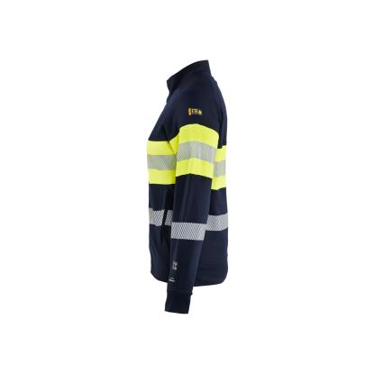 Blåkläder 3472 dame multinorm sweatshirt full zip inherent, marineblå/hi-vis gul