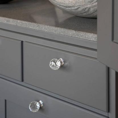 Beslag Design Diamond knop, Ø30 mm, glas/krom