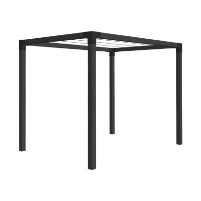 PLUS Daylife pergola med tørresnor, model 6, sort/fyr, 198 x 268 x 208 cm