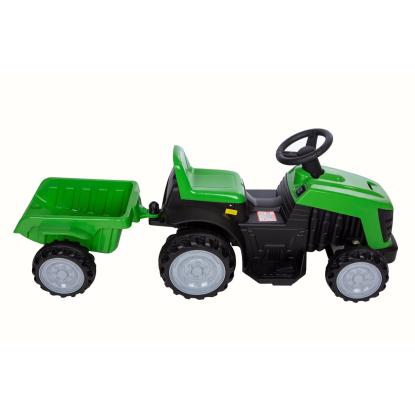 Azeno taktor med trailer, 6V, grøn
