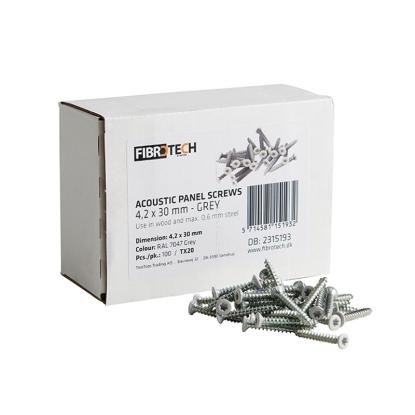 FibroTech akustikpanelskrue, 4,2 x 30 mm, TX20, grå, RAL 7047 -100 stk.