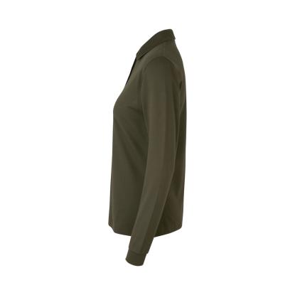 ID 0545 poloshirt med stretch, langærmet, dame, oliven