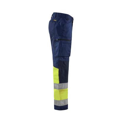 Blåkläder 1551 high vis buks med stretch, marineblå/hi-vis gul