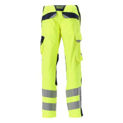 MASCOT MULTISAFE Arbon arbejdsbukser med knælommer, hi-vis gul/mørk marine