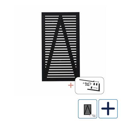 PLUS Tokyo enkeltlåge inkl. sorte beslag, sort, B100 cm